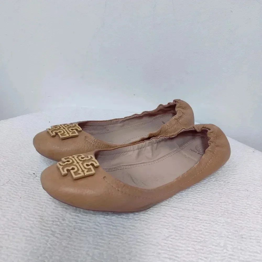 Tory Burch signature tan ballet flats 7